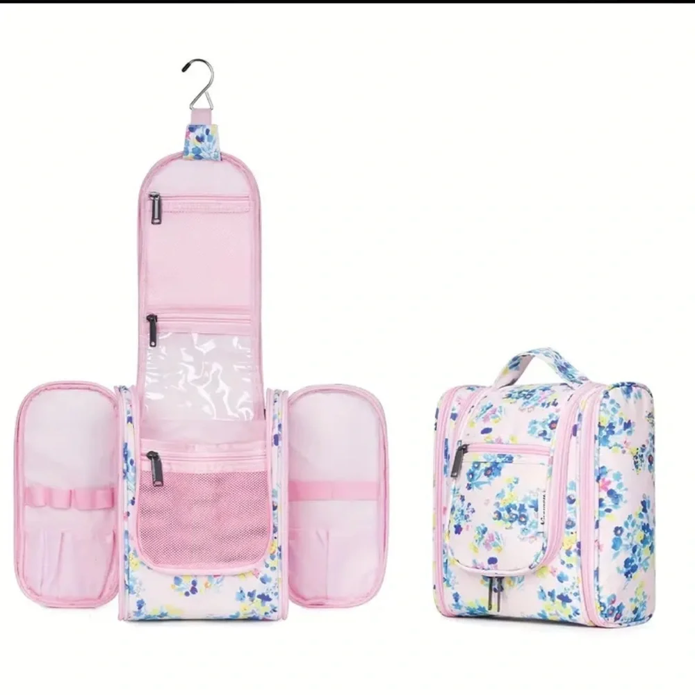 Floral Pink Travel Bag/ makeup bag